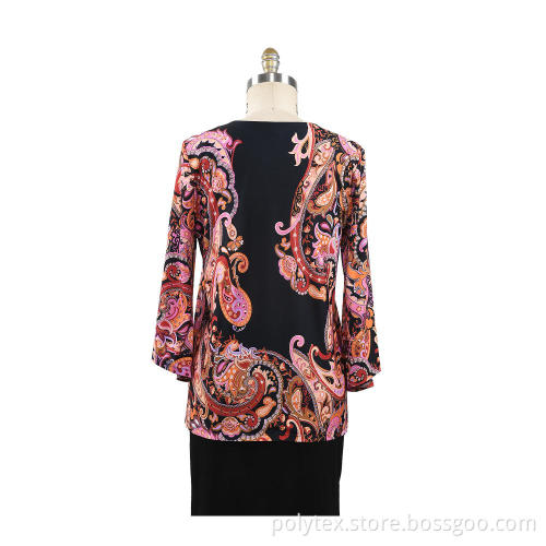 Autumn women t shirt Fix Print Loose Tops